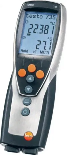 testo 735-1, Измеритель температуры 3-х канальный (термопары Типов K/T/J/S/Pt100)-0