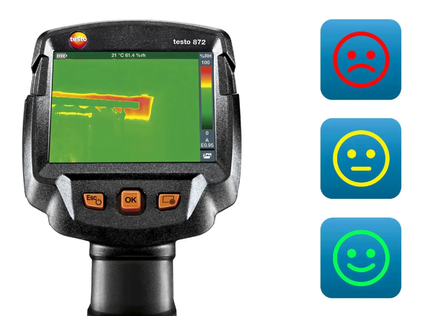 Комплект тепловизор testo 872 и смарт-зонд testo 605i-2