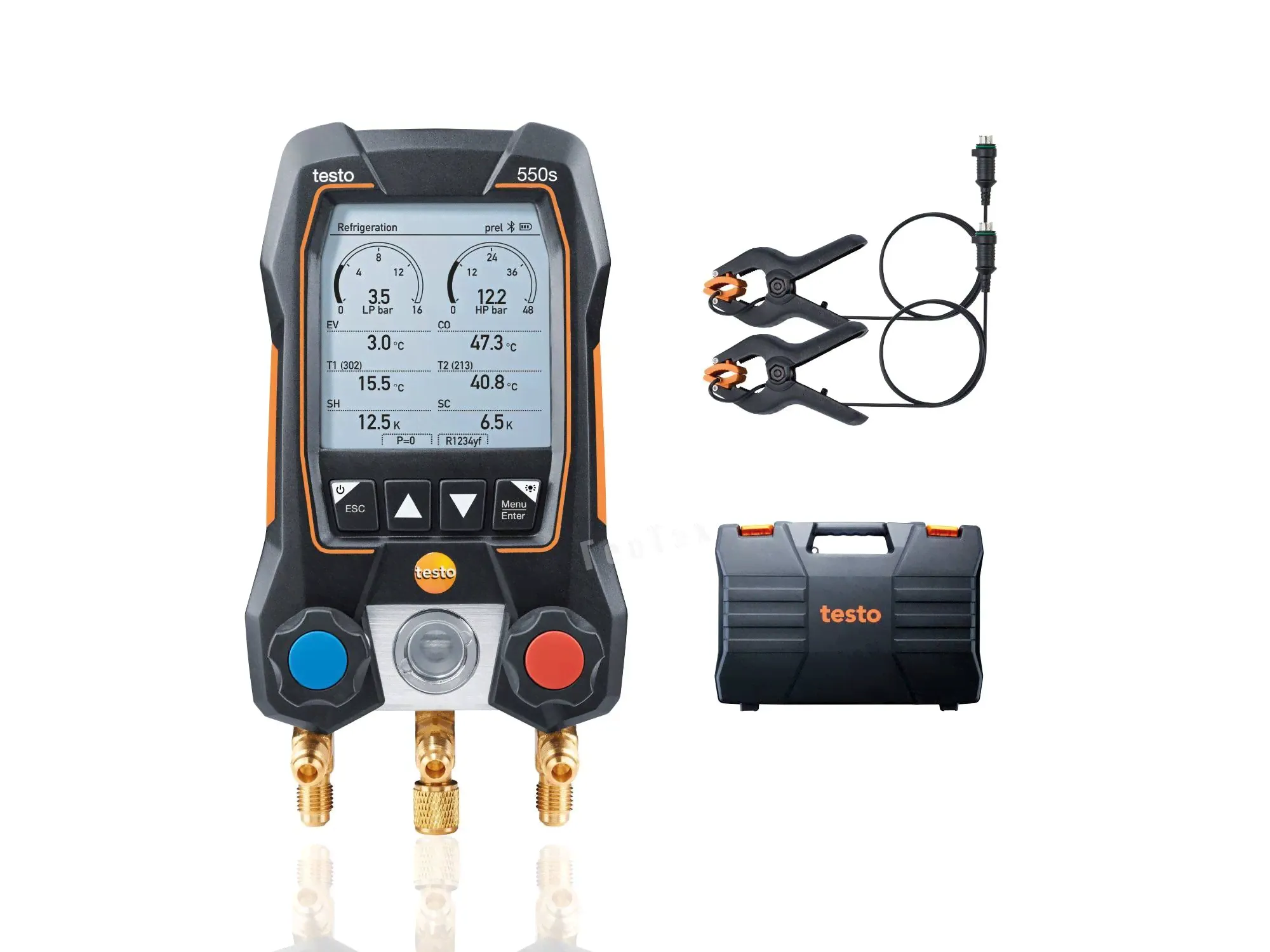Testo 550s манометрический коллектор электронный двухвентильный для заправки фреона-0