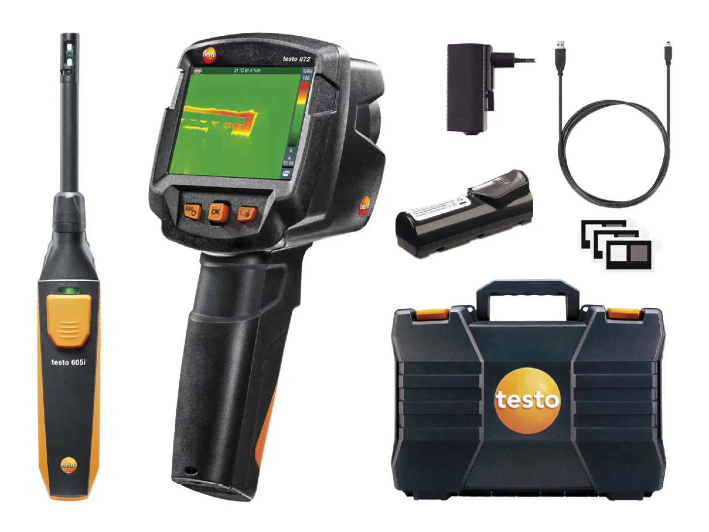 Комплект тепловизор testo 872 и смарт-зонд testo 605i