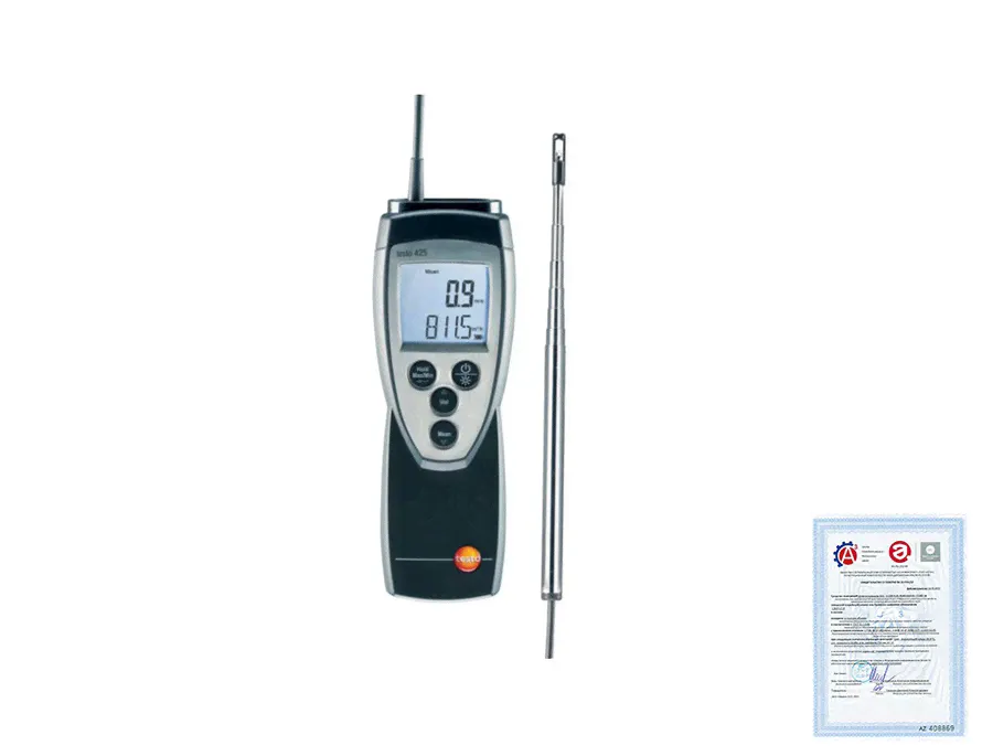 Поверка термоанемометра Testo 425
