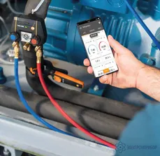 testo 550i — цифровой манометрический коллектор с 2-х ходовым блоком клапанов и Bluetooth, управляемый через приложение